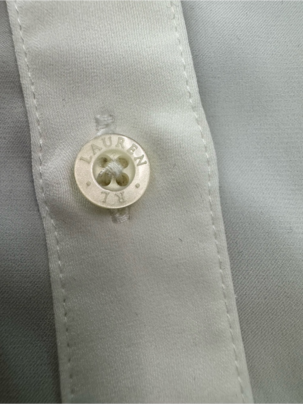 Lauren Ralph Lauren off White Slim Fit Button Down Sheer quiet luxuryChic Size M - Picture 7 of 8